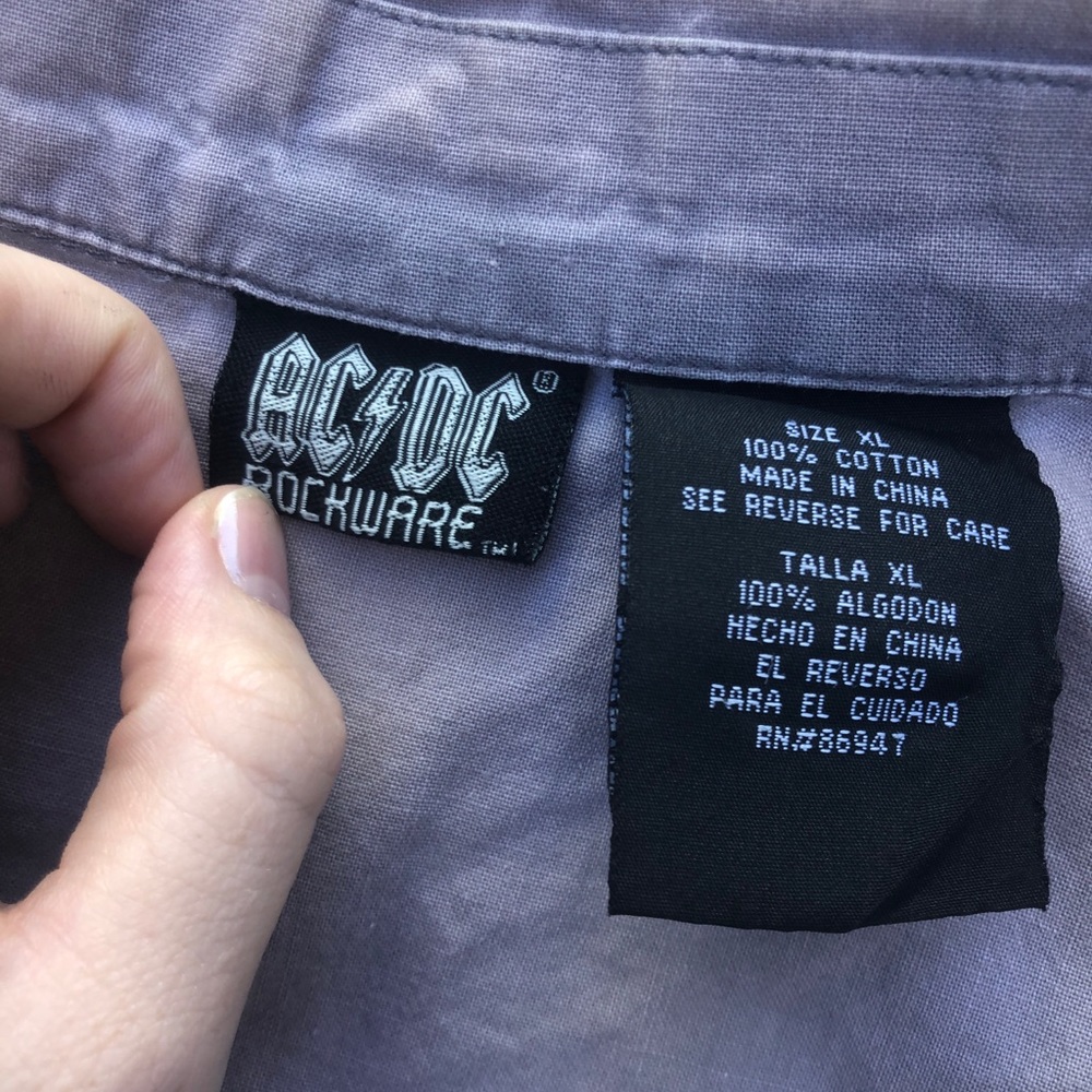 Women’s-COPY - AC/DC Short Sleeve Work Shirt Button up size X- Large - Picture 4 of 4